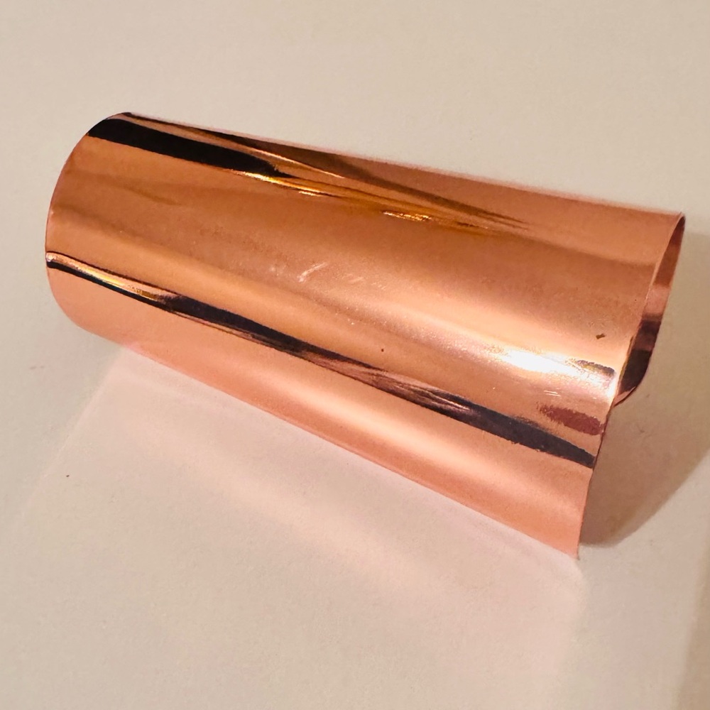 Metallic Rose Gold Cuff Bracelet, Pink Jewelry